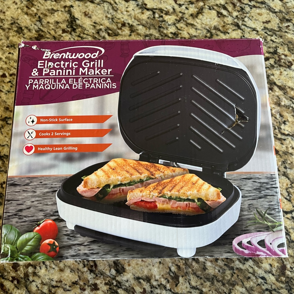 Brentwood Black Electric Grill & Panini Maker